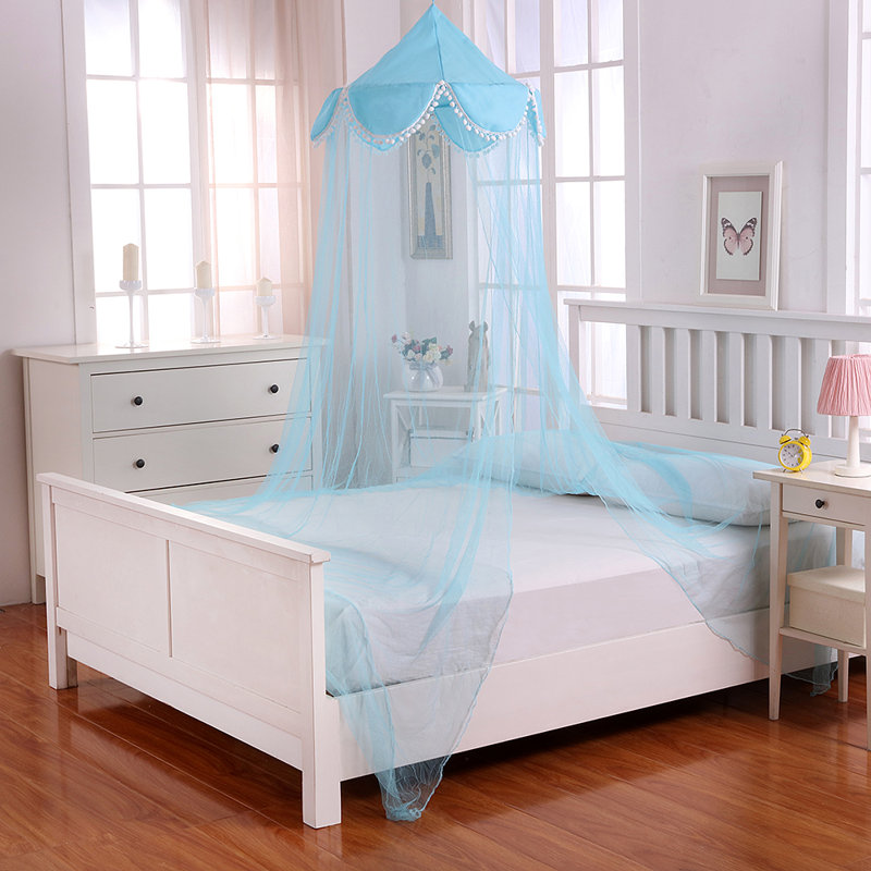 Casablanca Kids Pom Pom Kids Collapsible Hoop Sheer Bed Canopy